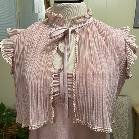 Vintage 1970s Light Pink dress. Size 7/8 ALERT needs new zipper - Picture 4 of 6